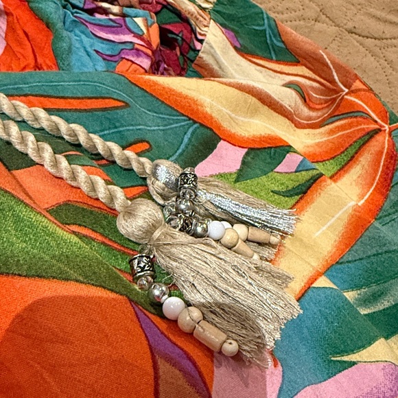 True Destinations Vibrant Tropical Print Cover Up Dress S - Picture 4 of 7